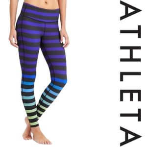 Athleta High Rise Bold Stripe Chaturanga Tight